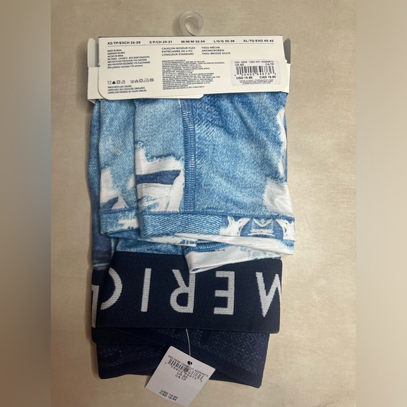 American Eagle Men Underwear Blue Denim Jort 6” Flex Boxer‎ Briefs XS - Picture 3 of 3